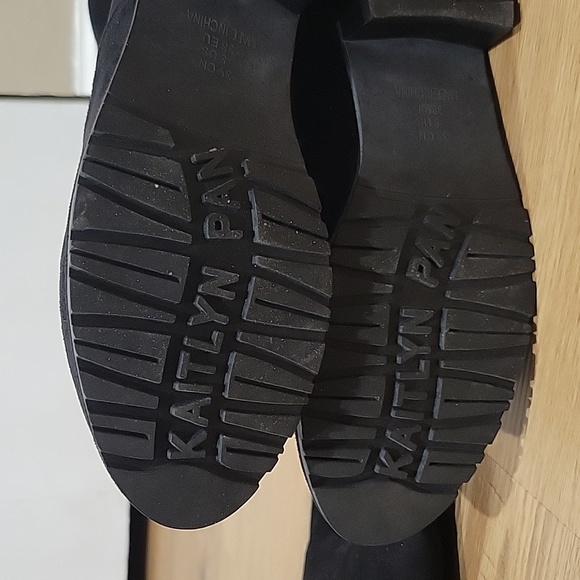 Kaitlyn Pan Paisley Slim Fit Over The Knee Flat Heel Boots Black Suede - Picture 11 of 14